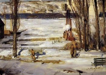 George Bellows : A Morning Snow, Hudson River